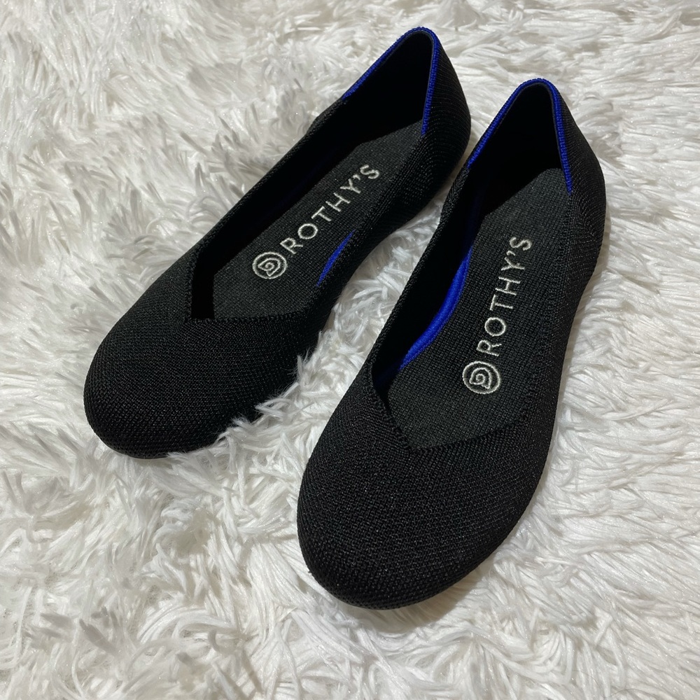 Rothys Black Ballet Slip On Flats Shoes